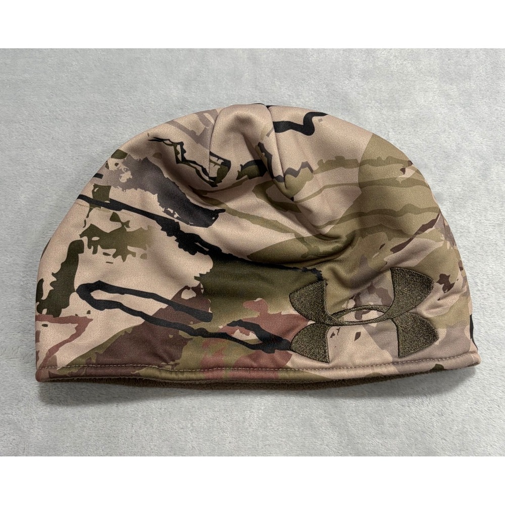 Under Armour Mens Beanie SM/MD Camo Reversible Fleece Hunting Tactical Hat